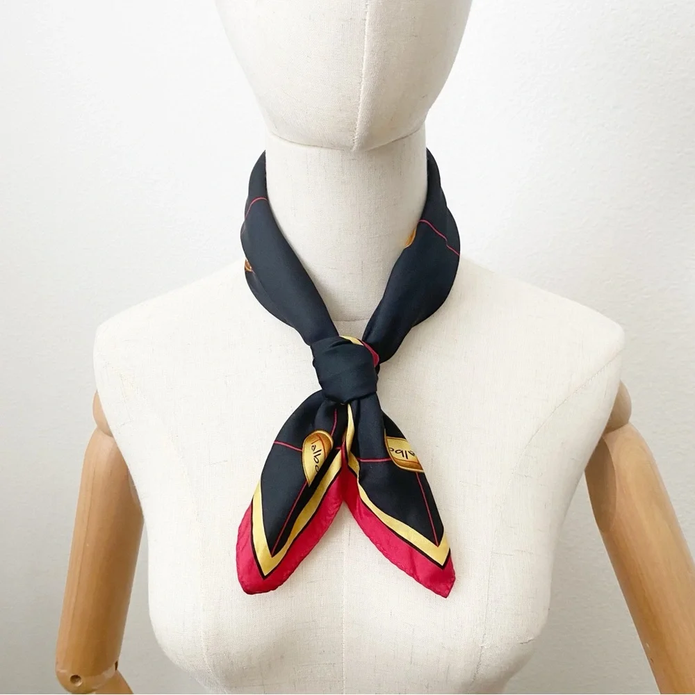 Talbots, Black Red and Gold Talbot Logo Scarf